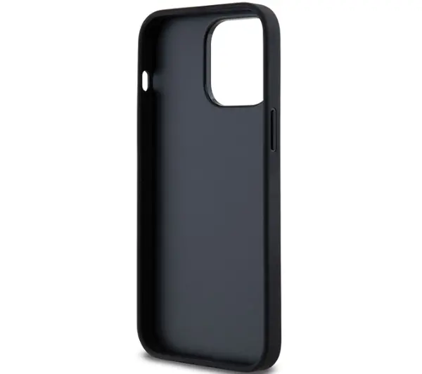 DKNY Leather Mono Stripe & Metal Logo do iPhone 14 Pro Czarny