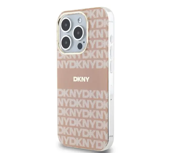 DKNY IML Mono & Stripe MagSafe do iPhone 14 Pro Różowy