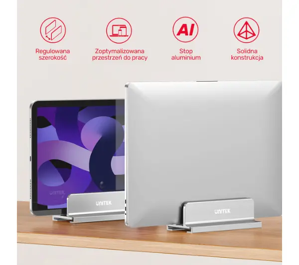 Unitek OT172GY Pionowa Aluminium Srebrny