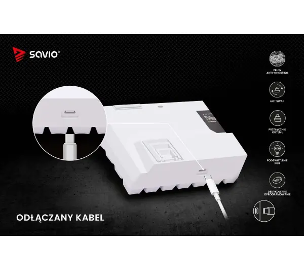 Savio Whiteout X2 Outemu Red Hot Swap Biały