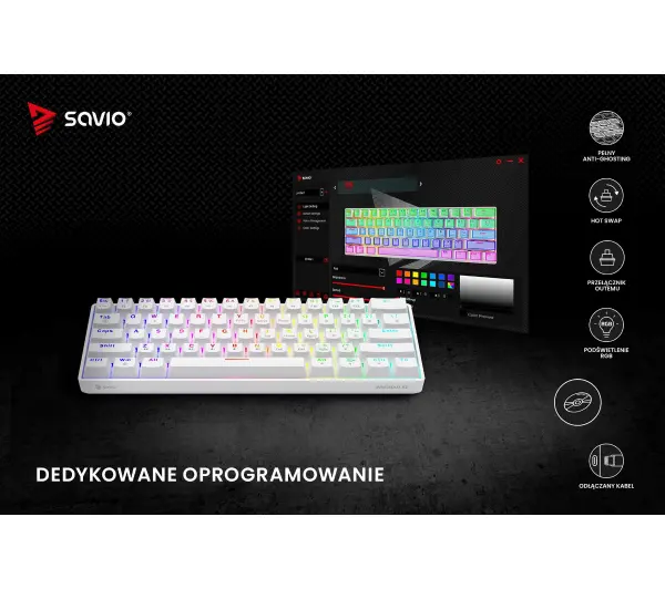 Savio Whiteout X2 Outemu Red Hot Swap Biały