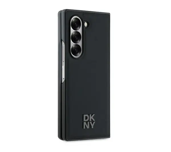 DKNY Plain Leather Metal Stack Logo MagSafe DKHMZFD6PSMCSLK do Samsung Galaxy Z Fold6