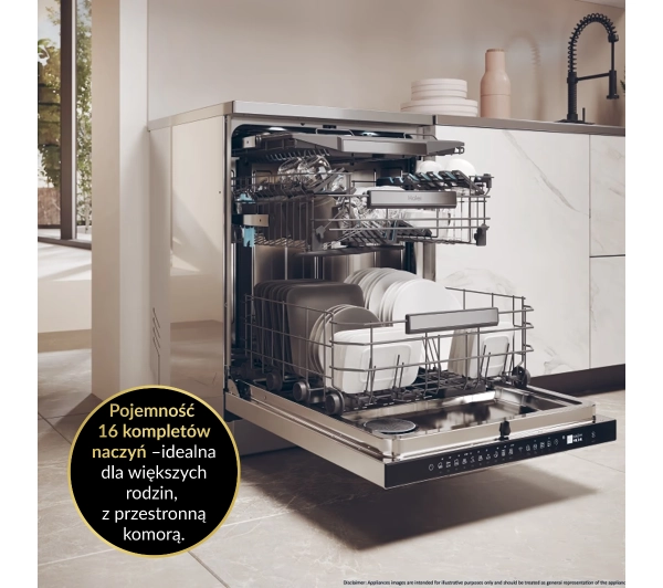 Haier I-Pro Shine Seria 7 XF 6A0M4PDX 59,7cm Funkcje AI Automatyczne otwieranie drzwi Szuflada na sztućce  - Kup na Raty - RRSO 0%
