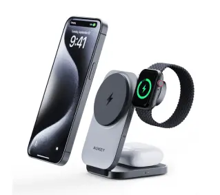 Aukey 3w1 LC-MC312 Qi2.0 15W Czarny - Kup na Raty - RRSO 0%