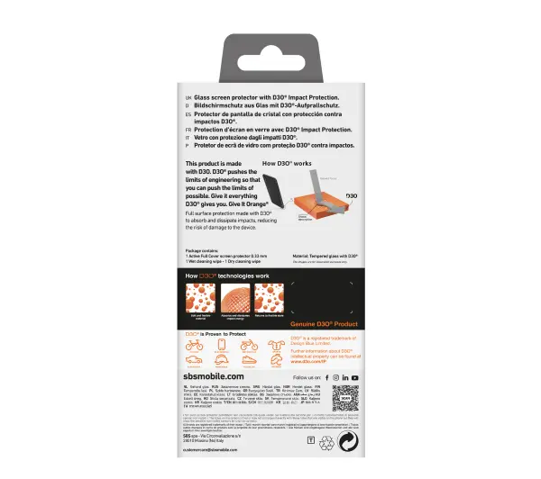SBS D3O do iPhone 16 Pro Max Przezroczysty