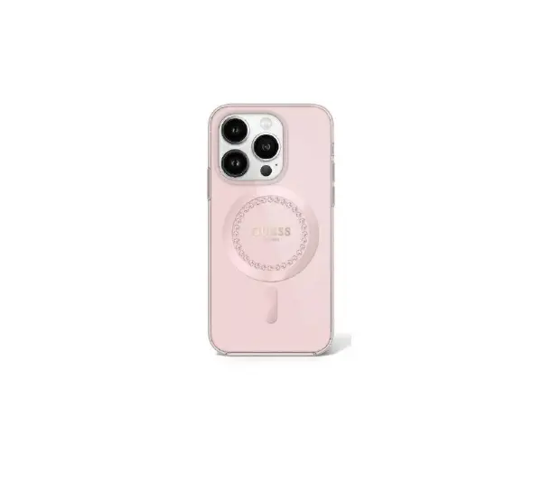 Guess IML Rhinestones MagSafe do iPhone 16 Pro Max Różowy