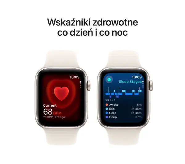 Apple Watch SE 2gen GPS koperta 44mm z aluminium Księżycowa poświata pasek sportowy Księżycowa poświata M/L - Kup na Raty - RRSO 0%