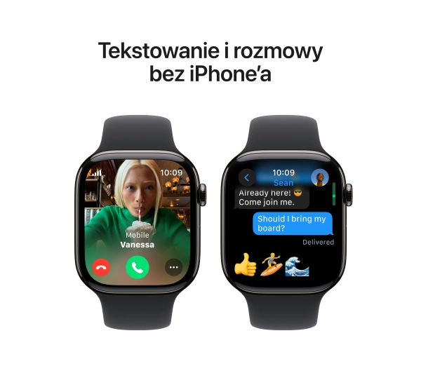 Apple Watch Series 10 GPS AI + Cellular AI koperta 42mm tytan łupek pasek sportowy czarny M/L - ⚡ EURO HIT CENOWY! ⚡ - Kup na Raty - RRSO 0%