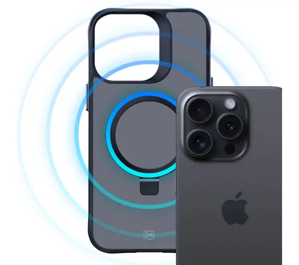 3mk Smoke Case Mag&Stand do iPhone 15 Pro Czarny
