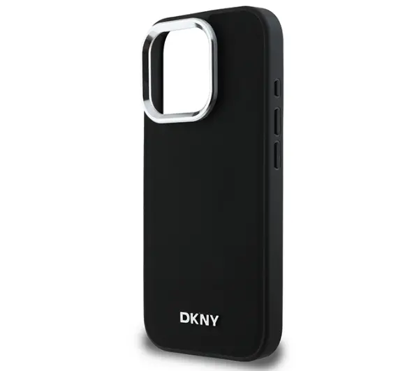 DKNY Plain Silver Logo MagSafe do iPhone 16 Pro Max Czarny