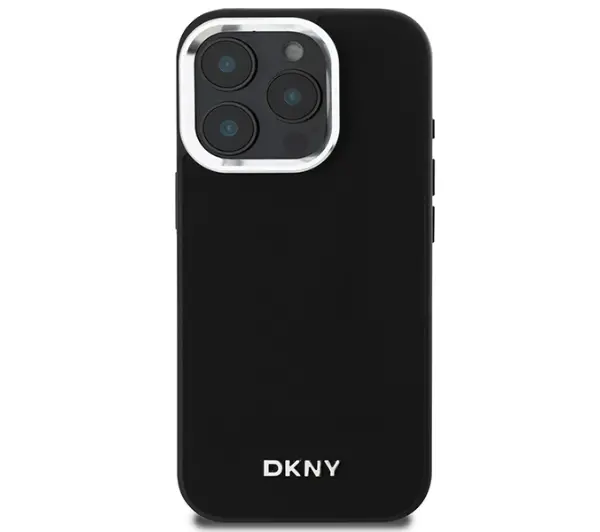 DKNY Plain Silver Logo MagSafe do iPhone 16 Pro Max Czarny