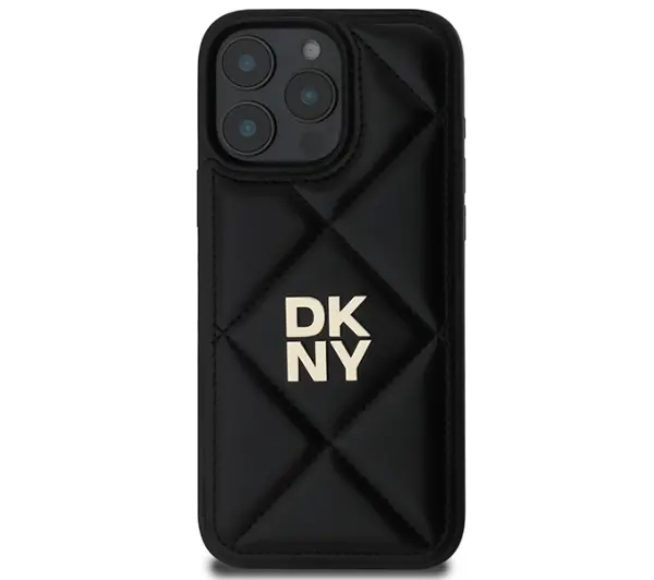 DKNY Quilted Stack Logo do iPhone 16 Pro Czarny