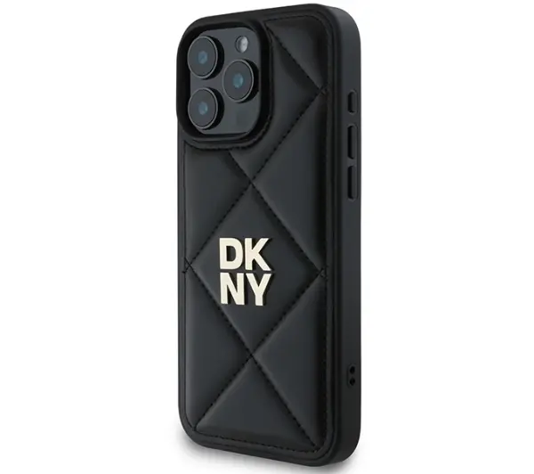 DKNY Quilted Stack Logo do iPhone 16 Pro Czarny
