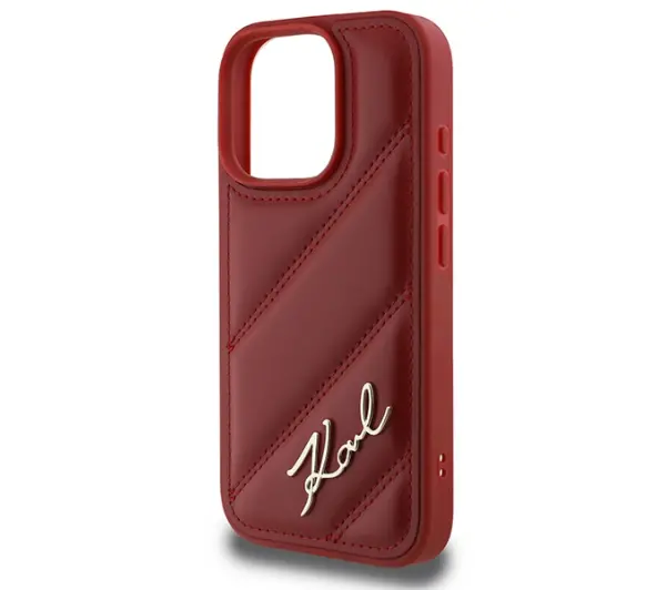 Karl Lagerfeld Quilted Signature do iPhone 16 Pro Czerwony