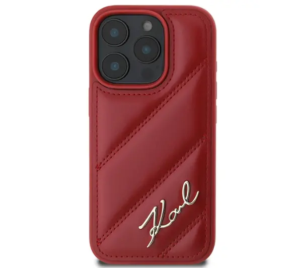 Karl Lagerfeld Quilted Signature do iPhone 16 Pro Czerwony