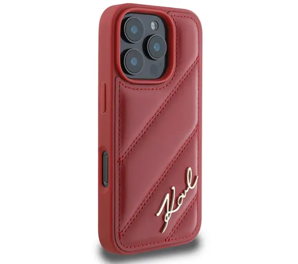 Karl Lagerfeld Quilted Signature do iPhone 16 Pro Czerwony