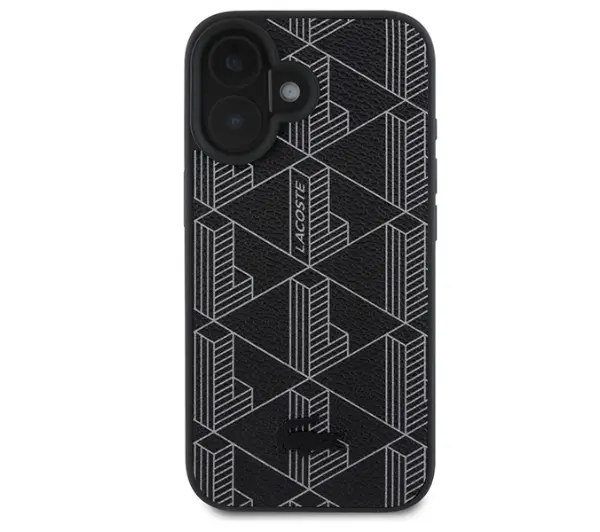 Lacoste Blend Monogram MagSafe do iPhone 16 Czarny