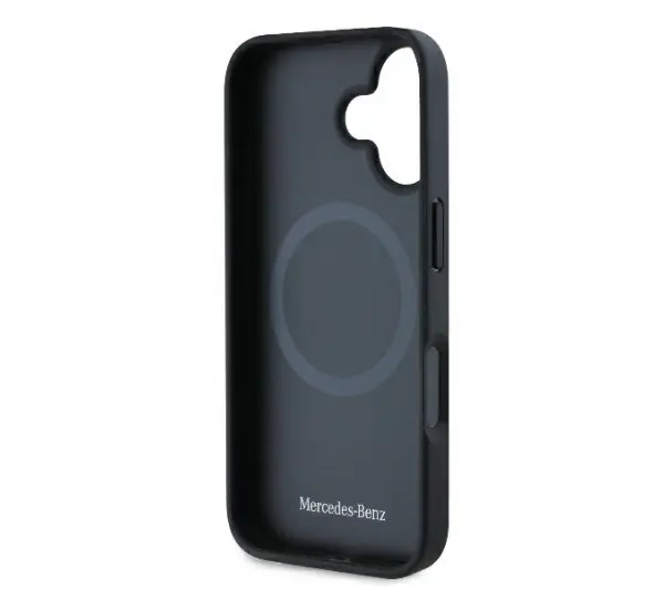 Mercedes-Benz Smooth Leather MagSafe do iPhone 16 Plus Czarny