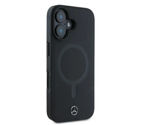 Mercedes-Benz Smooth Leather MagSafe do iPhone 16 Plus Czarny