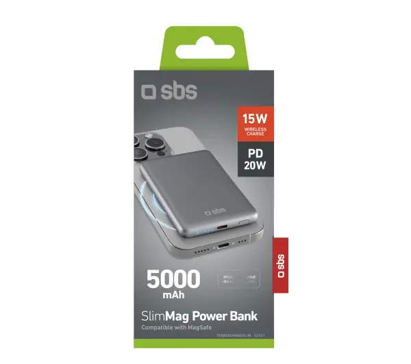 SBS TEBB5000MAGSLIM SlimMag 5000mAh PD 20W Szary