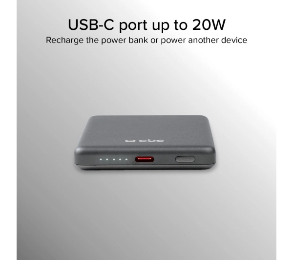 SBS TEBB5000MAGSLIM SlimMag 5000mAh PD 20W Szary