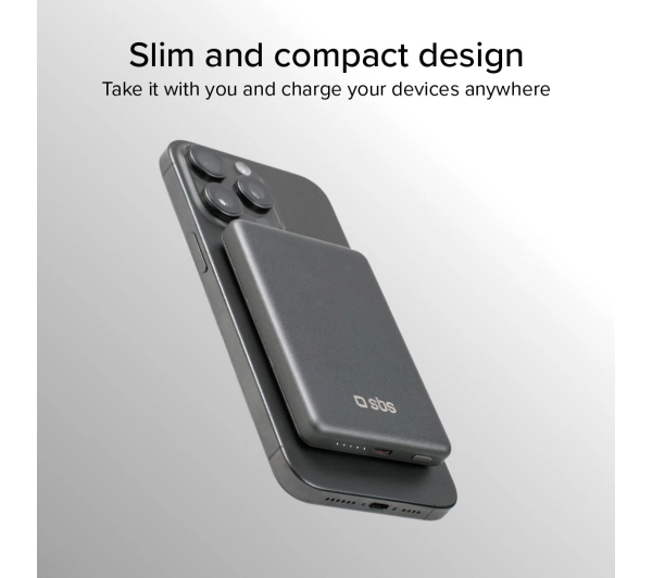 SBS TEBB5000MAGSLIM SlimMag 5000mAh PD 20W Szary