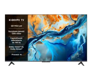 Xiaomi TV S Mini LED 65 2025 65" QD-Mini LED 4K 144Hz Google TV Dolby Vision Dolby Atmos HDMI 2.1 DVB-T2 - ⚡ EURO HIT CENOWY! ⚡ - Kup na Raty - RRSO 0%