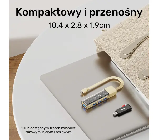 Unitek H1319ACL01 USB C/USB A 5Gbps 4x USB A Kremowy