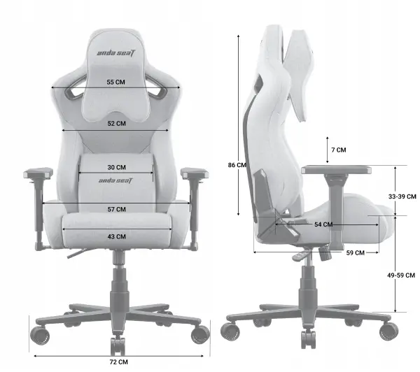 Anda Seat Kaiser 2 Frontier XL Gamingowy do 150kg Tkanina Czarny - Kup na Raty - RRSO 0%