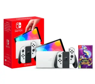 Nintendo Switch OLED Biały + Pokemon Violet - Kup na Raty - RRSO 0%