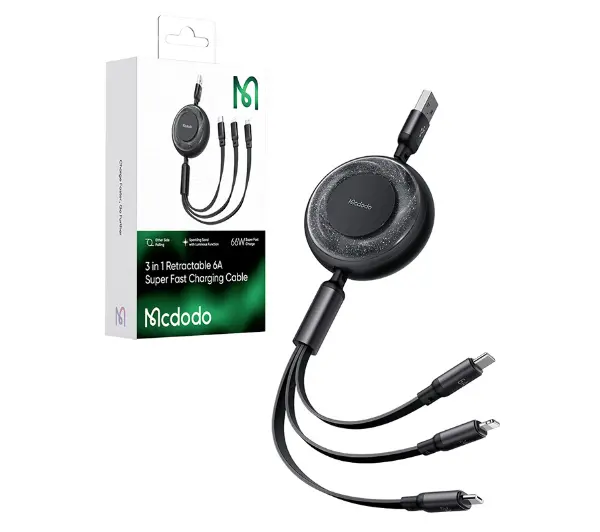 Mcdodo 3w1 USB-C do USB-C /Lightning/microUSB CA-3730 1,2m Czarny