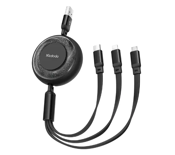 Mcdodo 3w1 USB-C do USB-C /Lightning/microUSB CA-3730 1,2m Czarny