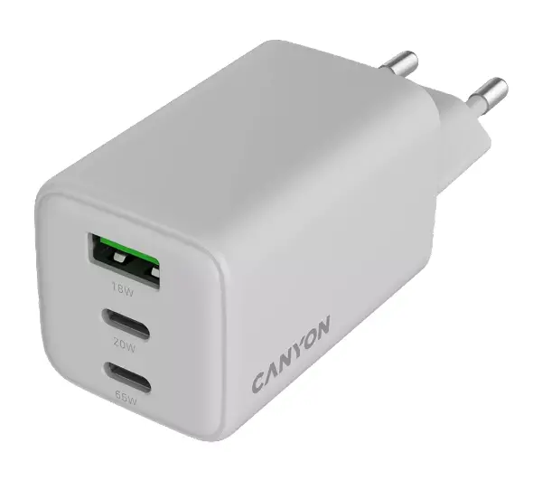 Canyon CU65ACC GAN 65W 2xPD 1xQC Biały