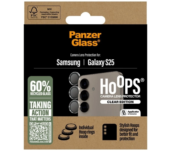 PanzerGlass Hoops Camera Lens Protector do Galaxy S25 Transparent