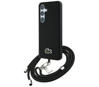 Lacoste Iconic Petit Pique Woven Logo CBDY Strap MagSafe do Galaxy S25 Czarny