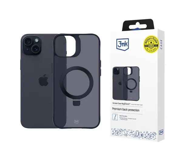 3mk Smoke Case MagStand do iPhone 15 Plus Czarny