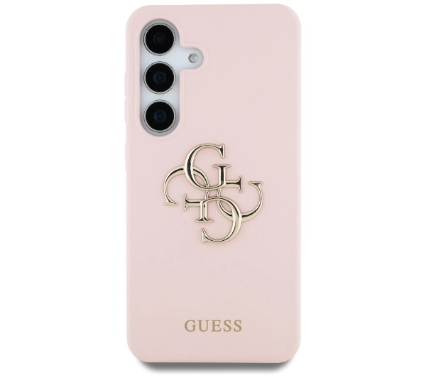 Guess Silicone Big 4G Logo Bottom Script Galaxy S25 Różowy