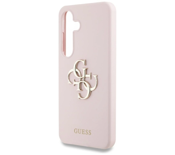 Guess Silicone Big 4G Logo Bottom Script Galaxy S25 Różowy