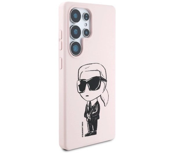 Karl Lagerfeld Silicone Graffiti Ikonik Printed Logo MagSafe do Galaxy S25 Ultra Różowy