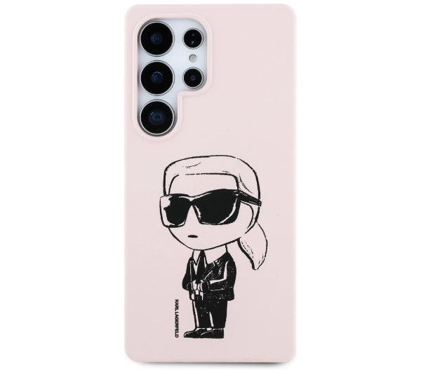 Karl Lagerfeld Silicone Graffiti Ikonik Printed Logo MagSafe do Galaxy S25 Ultra Różowy