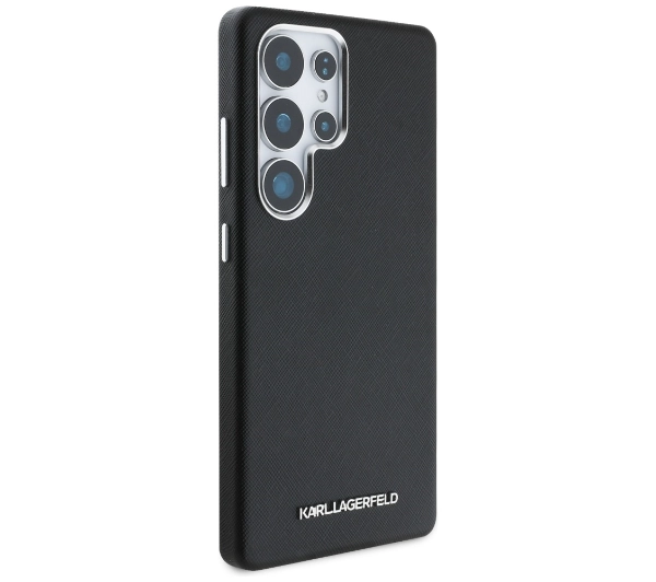 Karl Lagerfeld Saffiano Full Wrapped Elongated Metal Logo MagSafe do Galaxy S25 Ultra Czarny