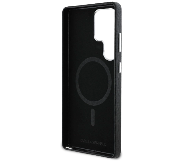 Karl Lagerfeld Saffiano Full Wrapped Elongated Metal Logo MagSafe do Galaxy S25 Ultra Czarny