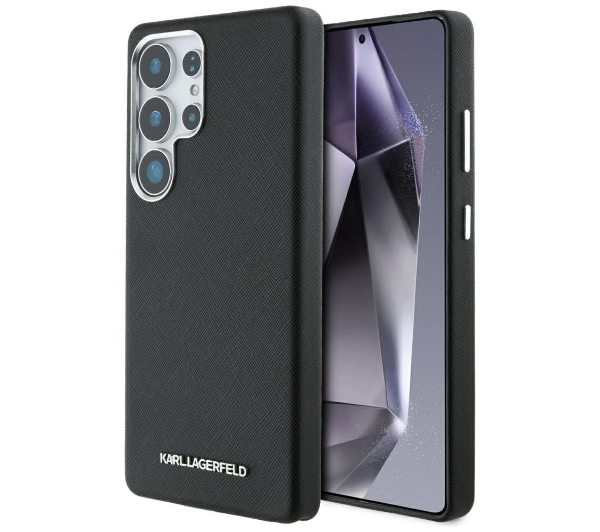 Karl Lagerfeld Saffiano Full Wrapped Elongated Metal Logo MagSafe do Galaxy S25 Ultra Czarny