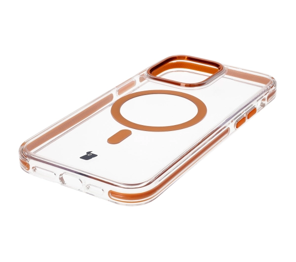 Bizon Marco z MagSafe do iPhone 14 Pro Max Przezroczyste z pomarańczową ramką