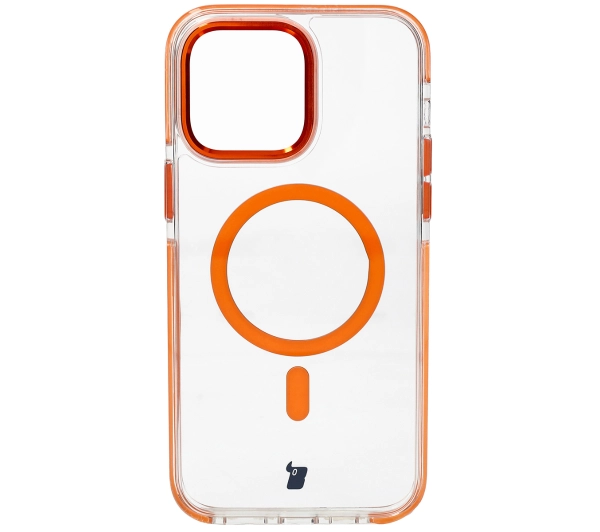 Bizon Marco z MagSafe do iPhone 14 Pro Max Przezroczyste z pomarańczową ramką