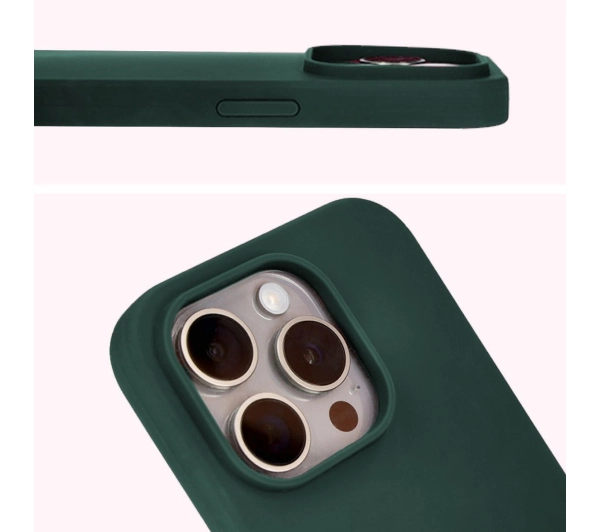 Bizon Silikonowe Soft do iPhone 14 Pro Ciemnozielony