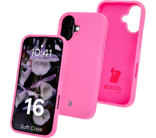 Bizon Silikonowe Soft do iPhone 16 Fuksja