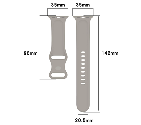 Bizon Strap Watch Silicone S do Apple Watch 44/45/46/49mm Jasno-szary