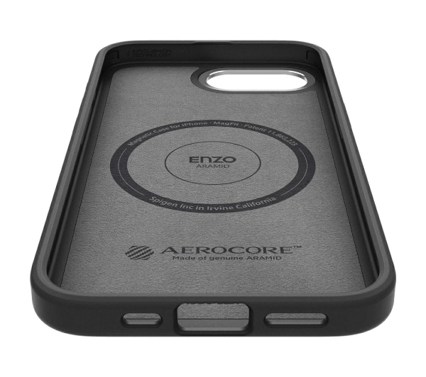 Spigen Enzo Aramid Mag MagSafe do iPhone 16e Czarny