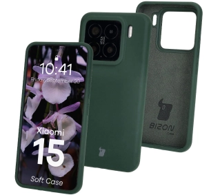 Bizon Silikonowe Soft do Xiaomi 15 Ciemnozielony